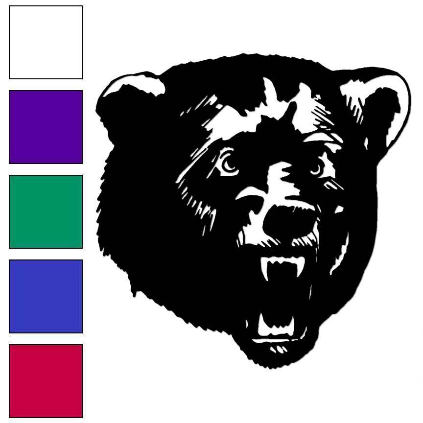 Grizzly Bear Head, Vinyl Decal Sticker, Multiple Colors & Sizes #7520
