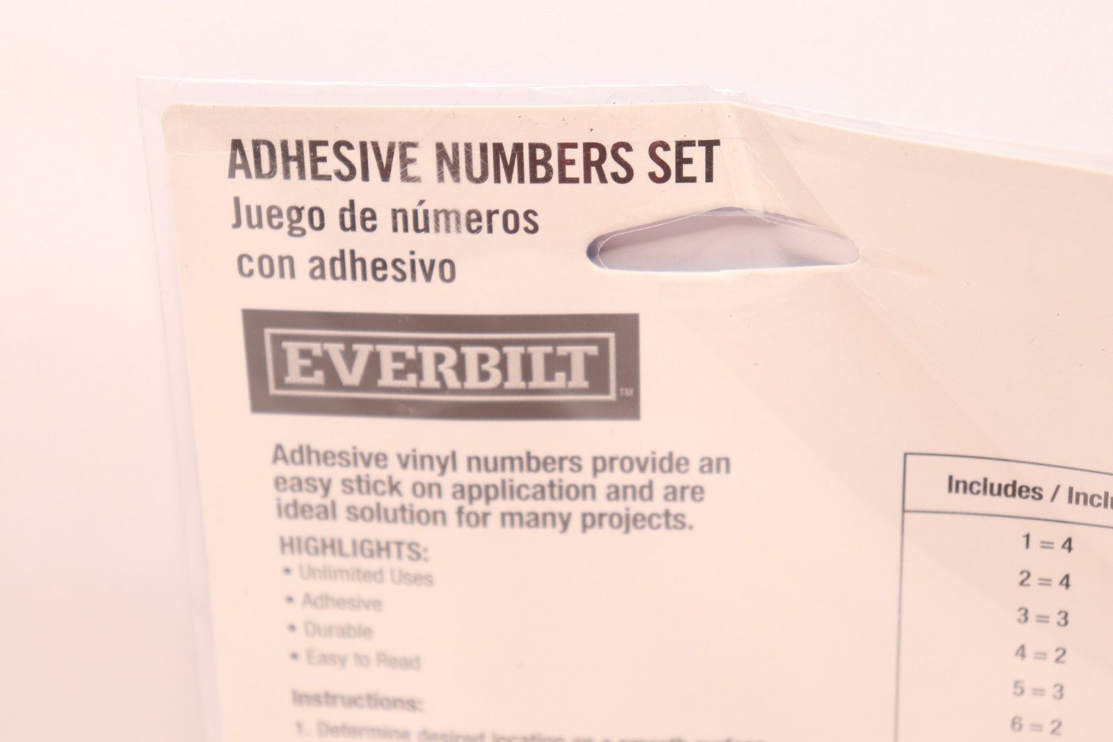 Everbilt 3 in. Self-Adhesive Vinyl Number Set