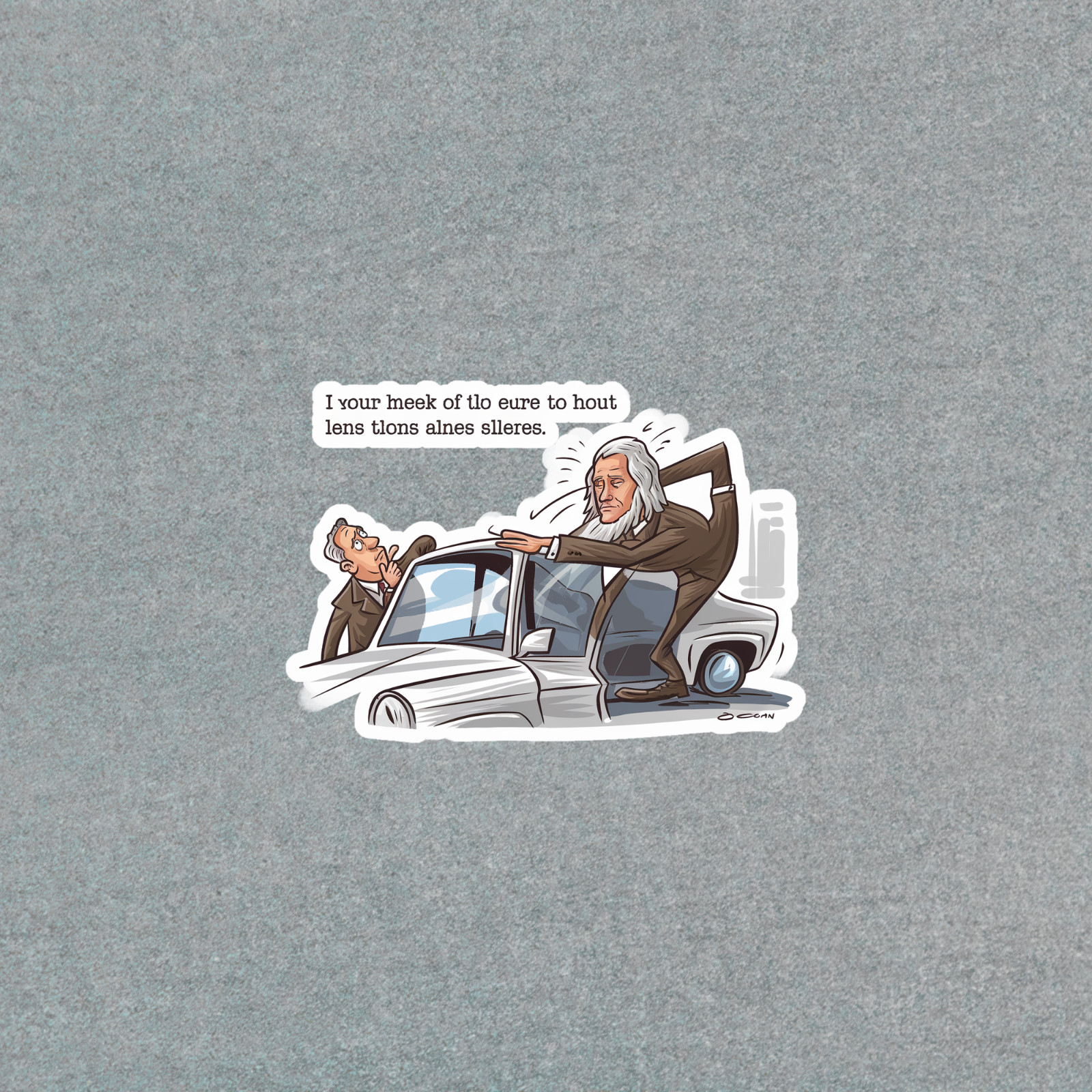 Funny Isaac Newton Slaps Roof of Car Physics Science Sticker #5480