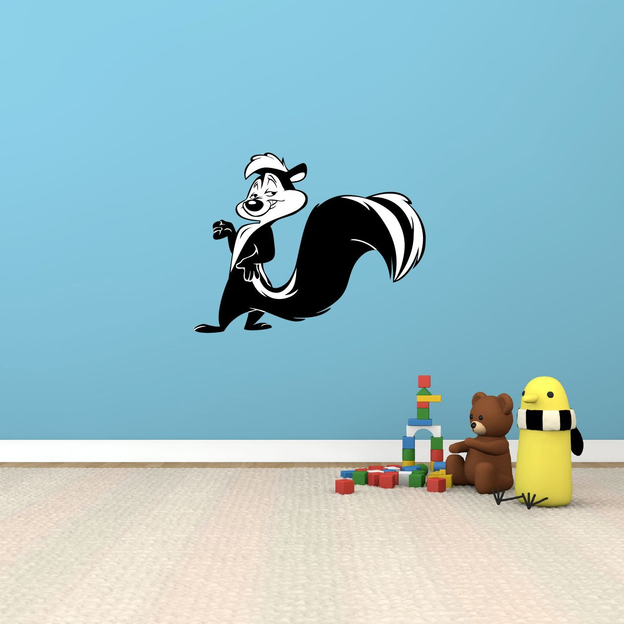 Pepe Le Pew French Skunk Cartoon Kids Room Wall Decor Sticker Decal 25″X20″