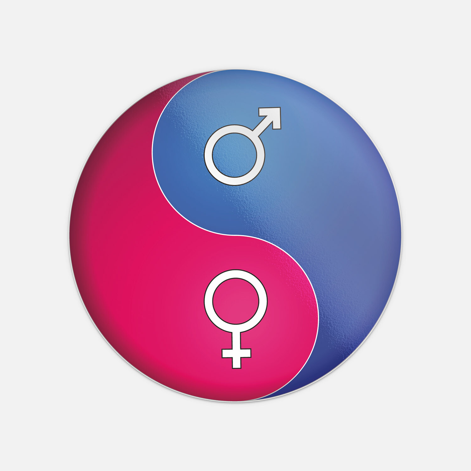 Yin Yang Male Female Symbol Vinyl Sticker Decal