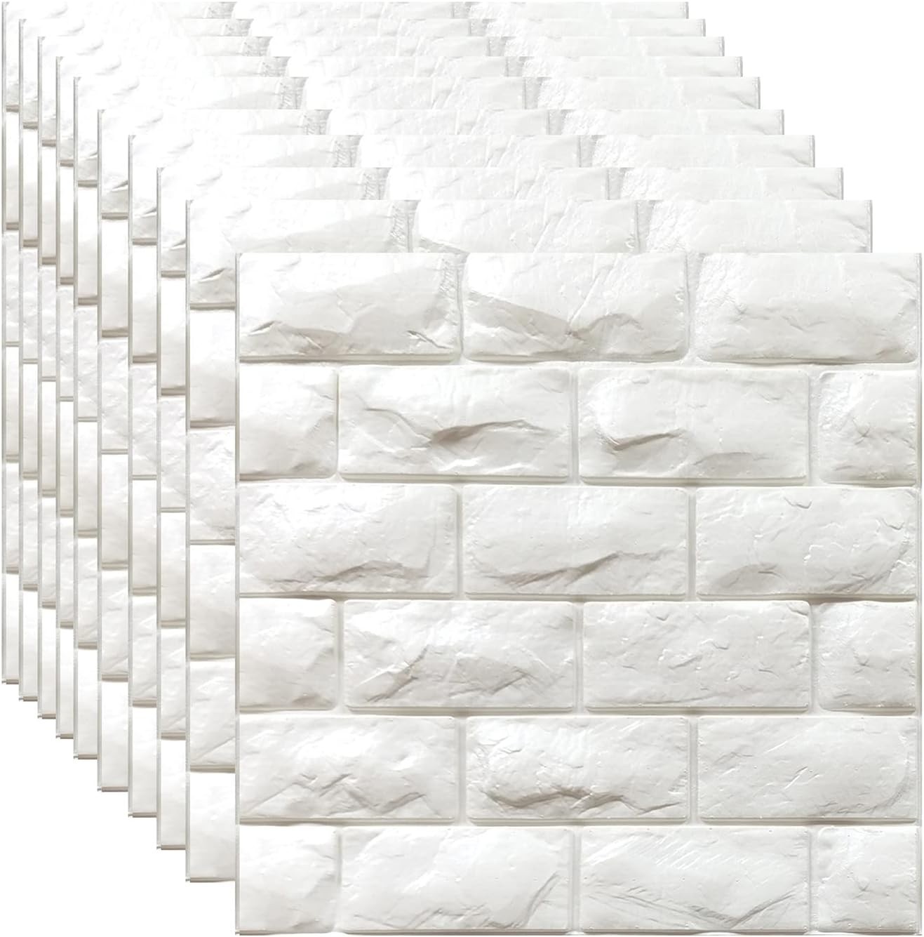 Self-Adhesive 3D White Brick Panels – 29 Sq Ft, Easy Installation & Eco-Friendly