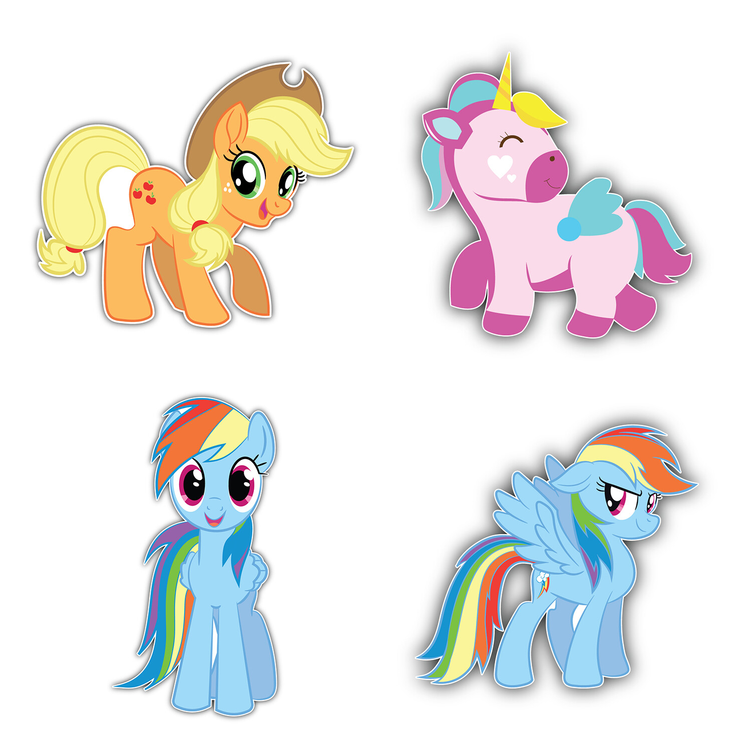 My Little Pony Cartoon Set Of 4 Vinyl Sticker Decal – 5” longer side ID:12