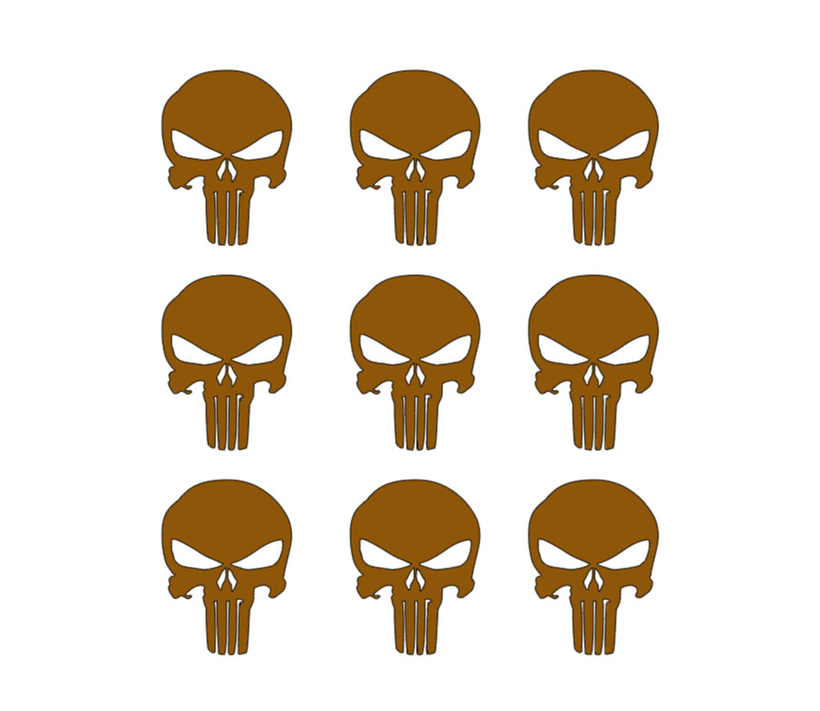 (9) The Punisher Skull Vinyl Decals Phone Helmet Gun Mag 1″ 2″ 3″ Stickers