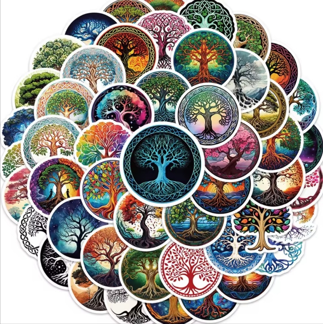 10 PCS Tree of Life Celtic Pagan Totem Stickers 2 BRAND NEW