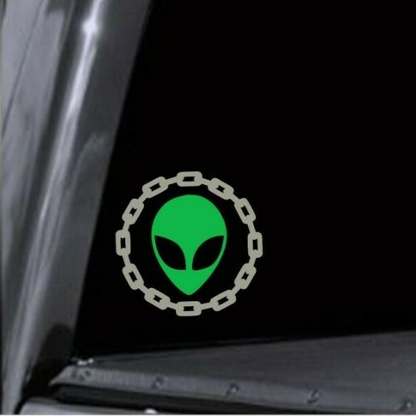 Disc Golf Chains Alien Circle Vinyl Decal Sticker Car Window Mug Laptop Stencil