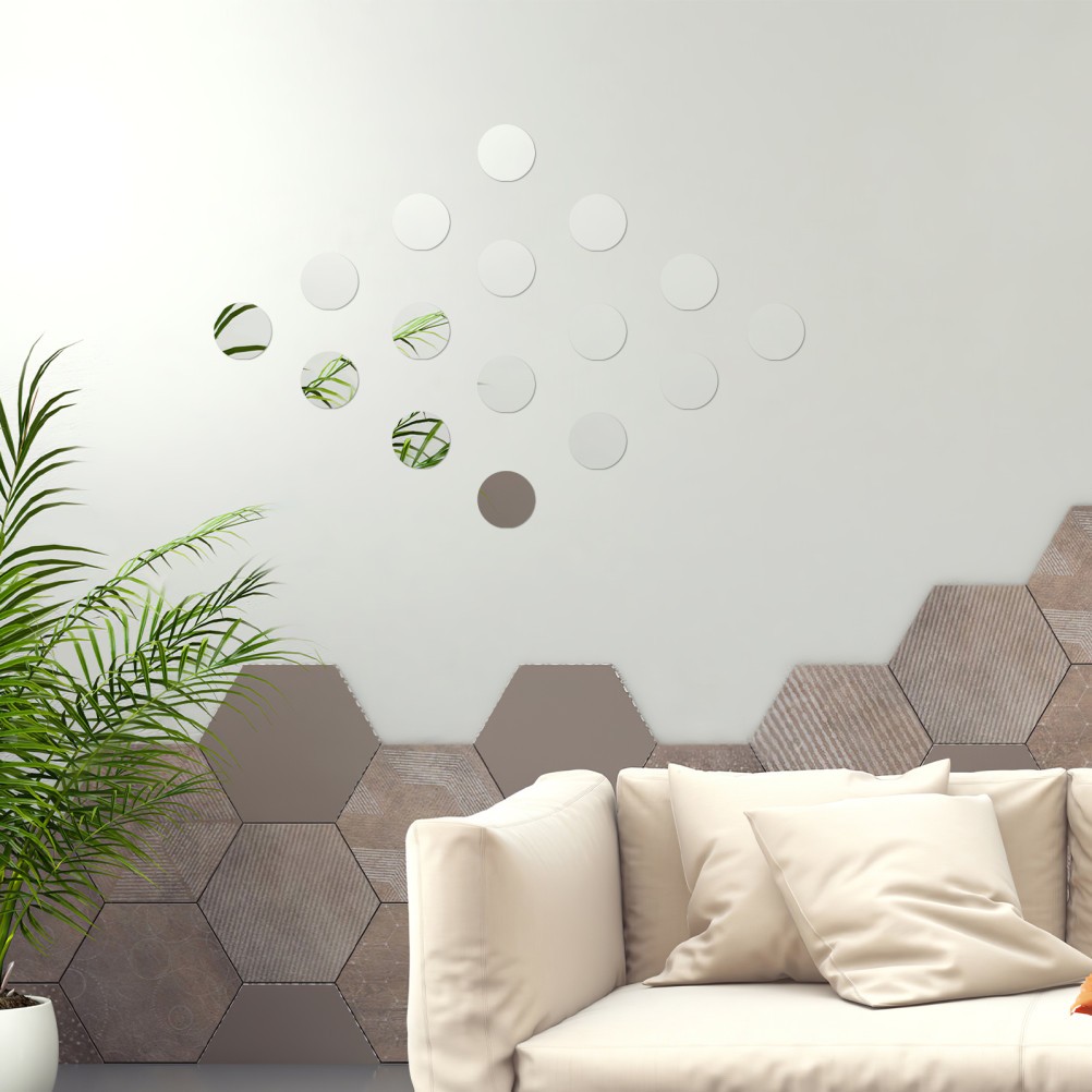 60 Pcs Acrylic Mirror Tiles Small Round Circular Mosaic Pieces for Crafts