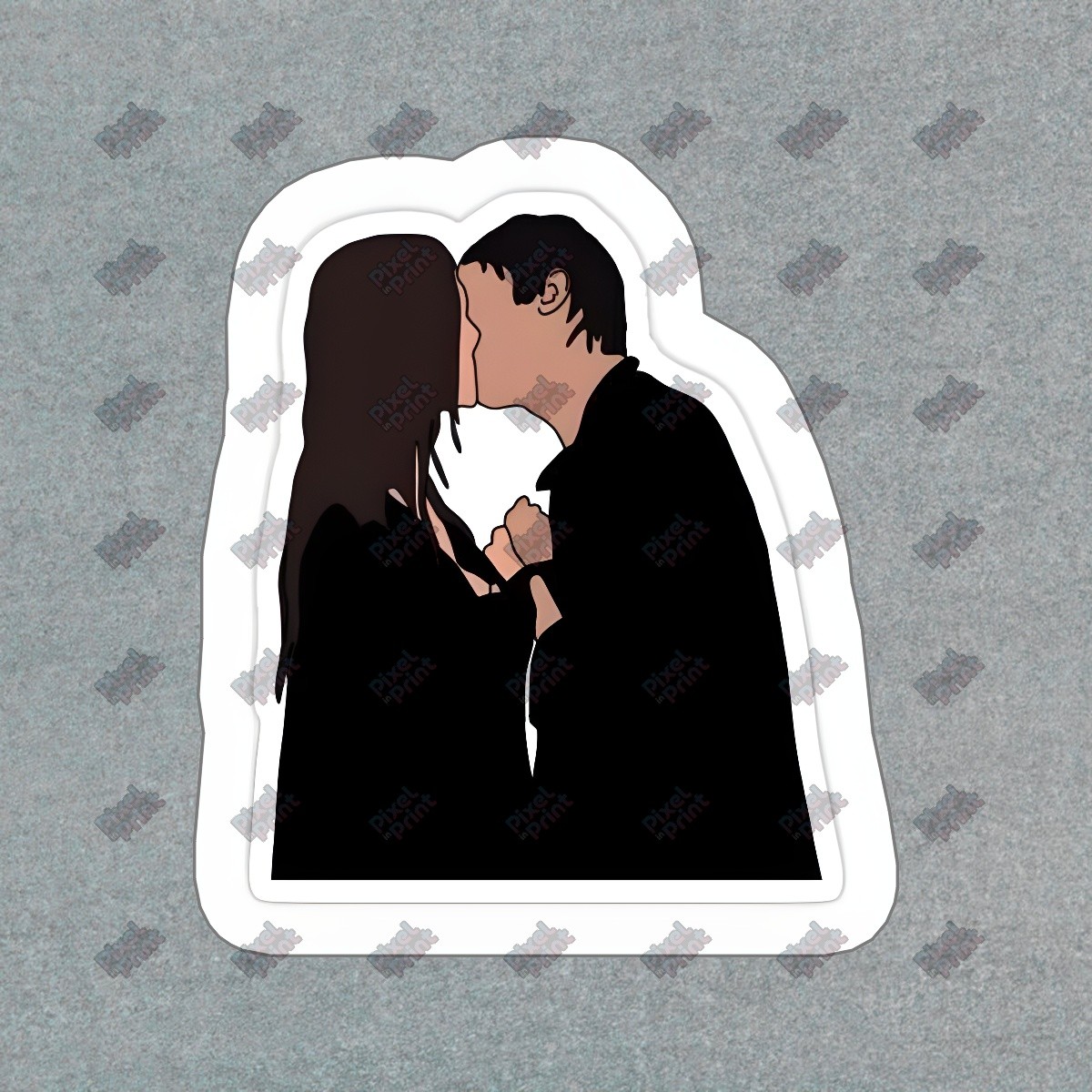 Romantic Kissing Couple Vinyl Sticker Perfect for Laptops, Water #559294