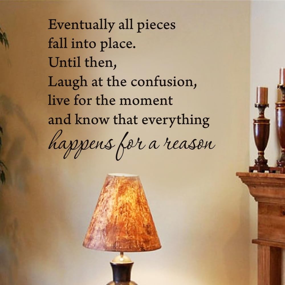 Eventually All Pieces Fall into Place Inspirational Quotes Wall Decals Saying…
