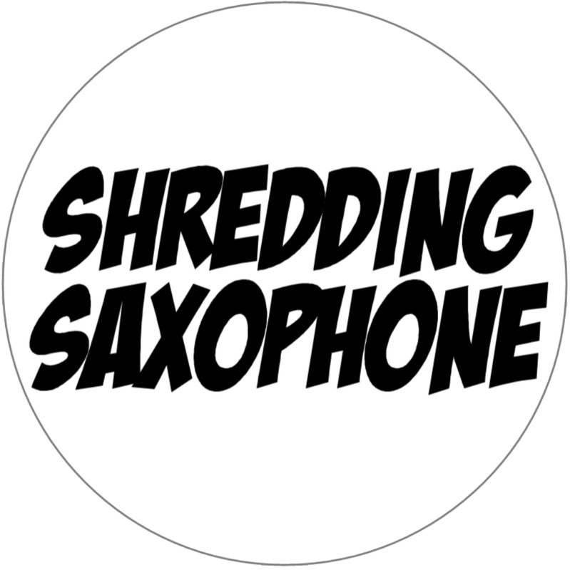 Shredding Saxophone – 3 Inch Circle Sticker 3″ x 3″ – Music Musician Band