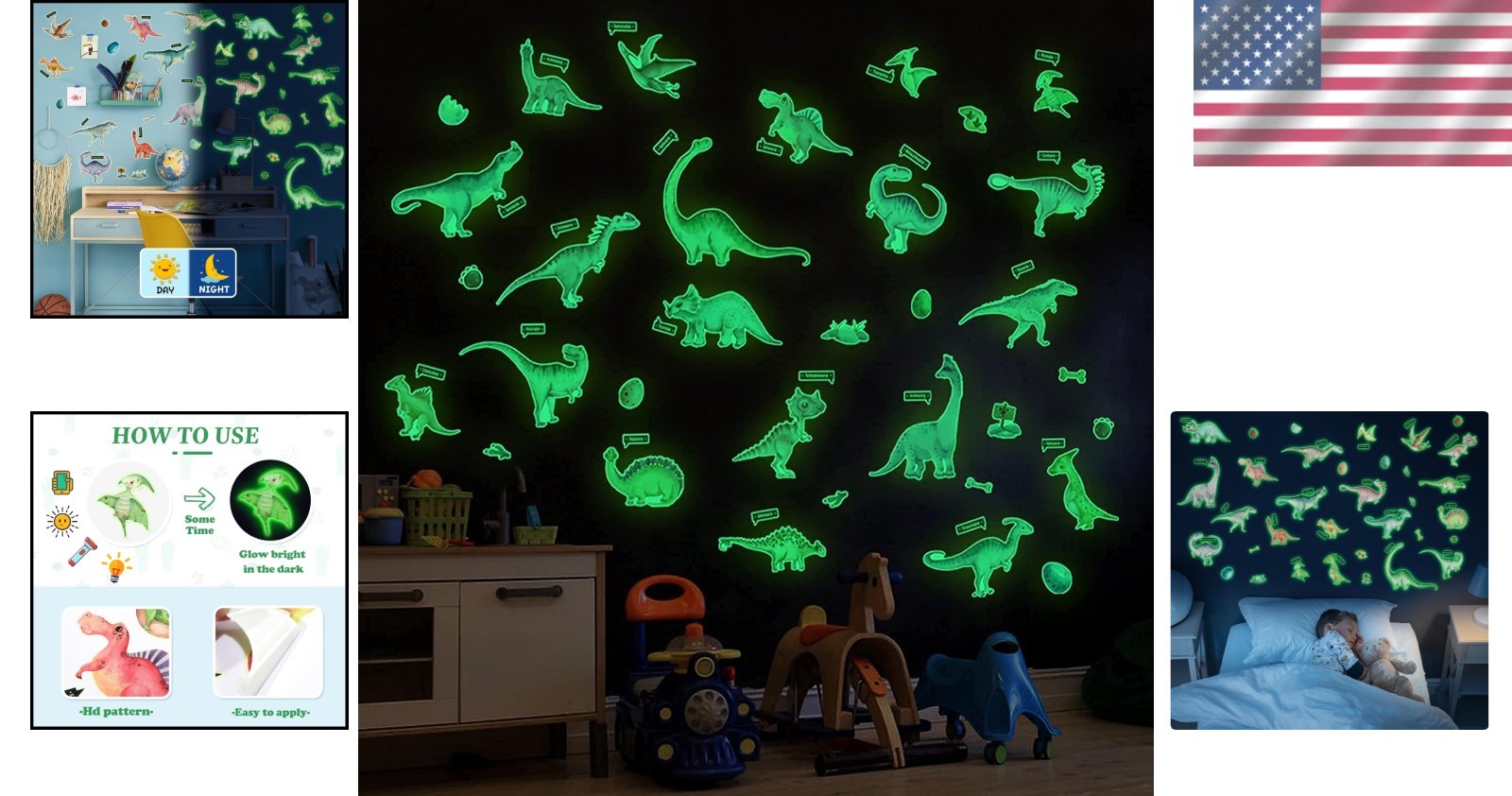 Waterproof Dinosaur Wall Stickers for Kids