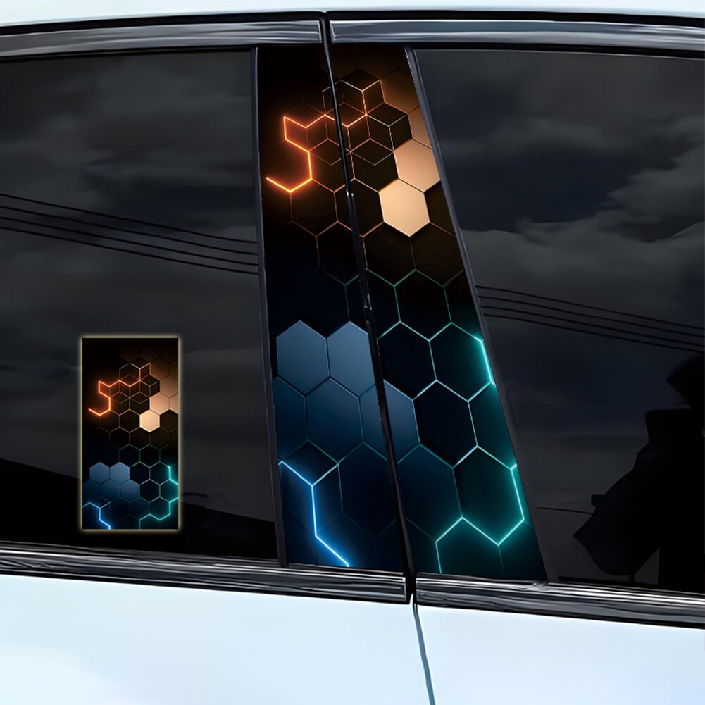 2pcs Car Stickers Sun Protection Scratch Cover for B-Pillar Door Pillar Stickers