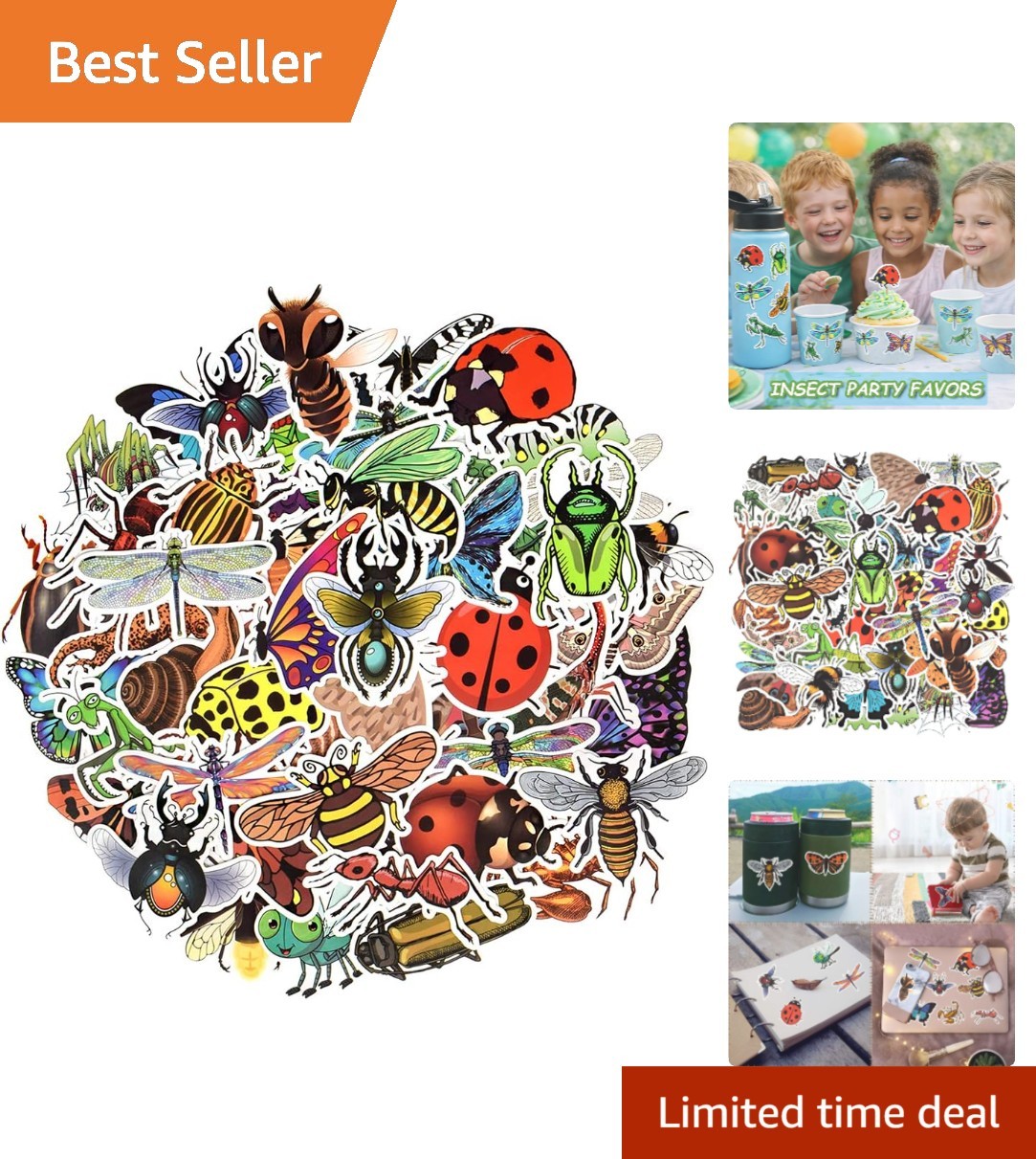 Bright and Durable Insect Stickers – 50PCS for All Your Creative Needs