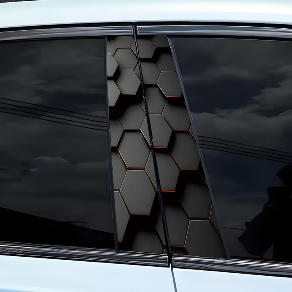 2pcs Car Stickers Sun Protection Scratch Cover for B-Pillar Door Pillar Stickers