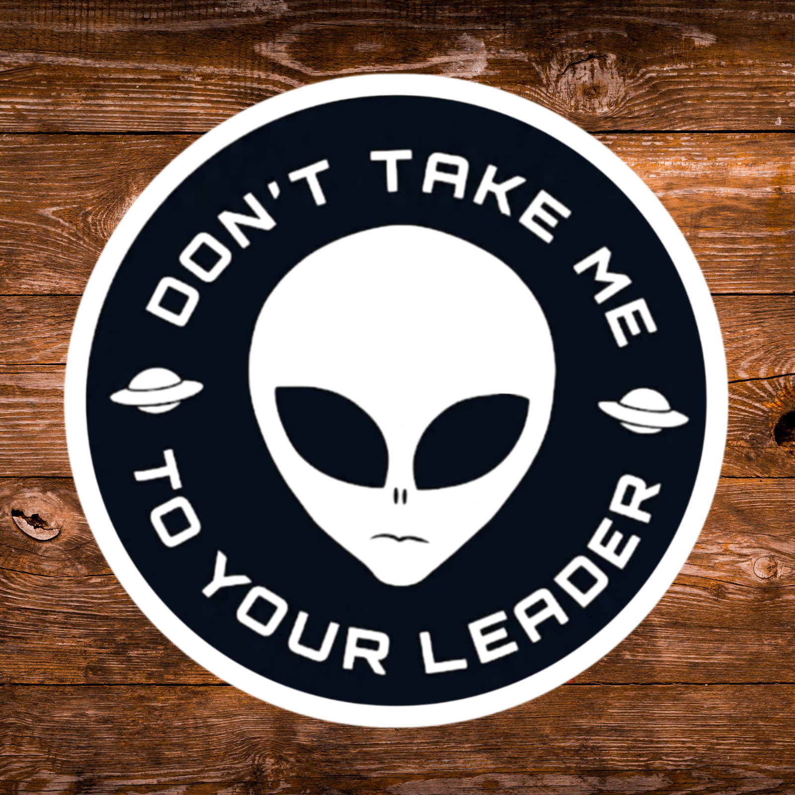Alien Stickers “Don’t Take Me To Your Leader” Meme Waterproof NEW 1/10/50/100