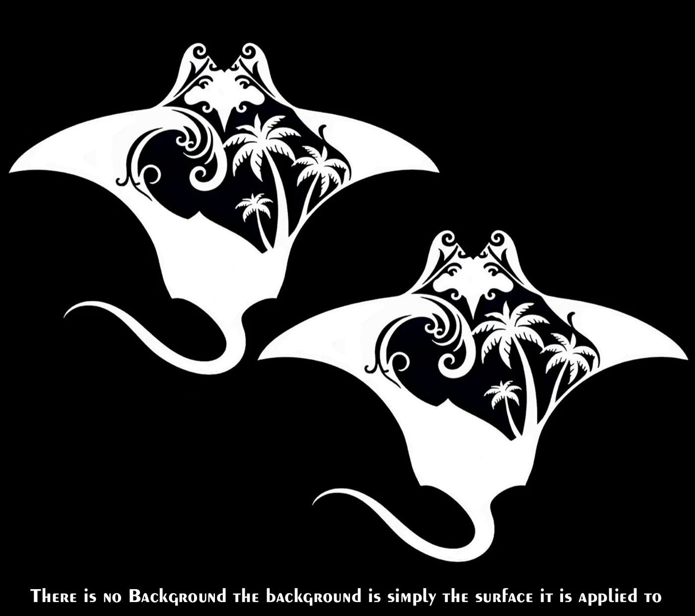 Stingray Palm Trees Nautical Decor Sea Life Two 5″ Vinyl Decals Car Truck Window