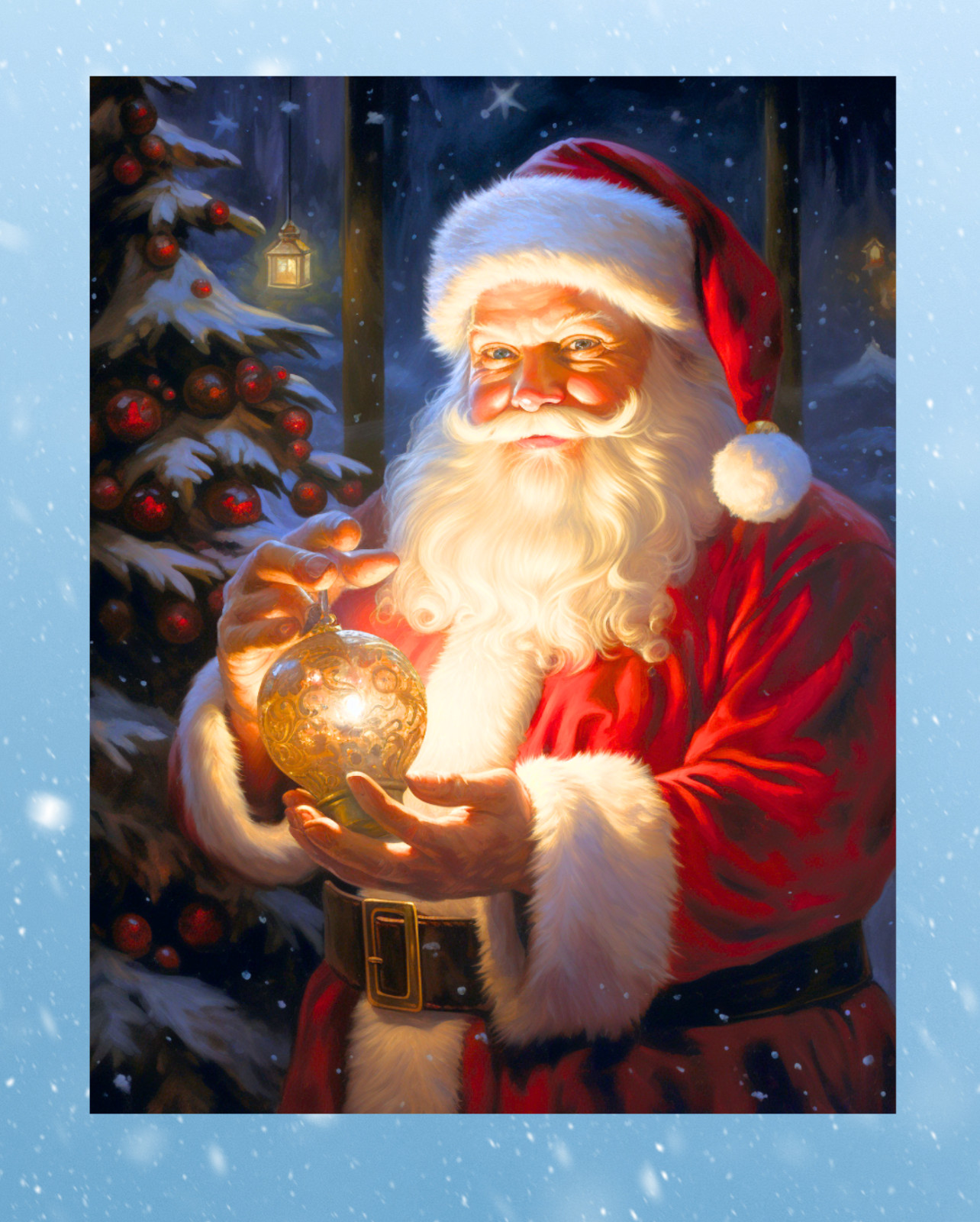 Santa & Ornament Christmas WINDOW CLING Size 10.2″ Vinyl