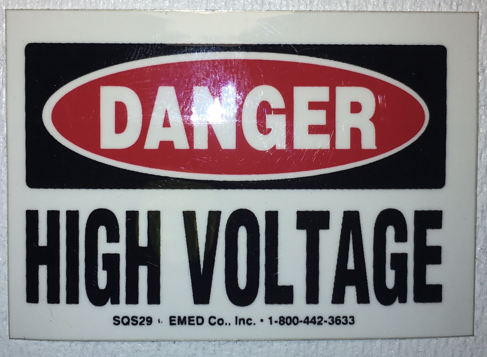 DANGER HIGH VOLTAGE OSHA DECAL STICKER 100 Pcs EmedCo
