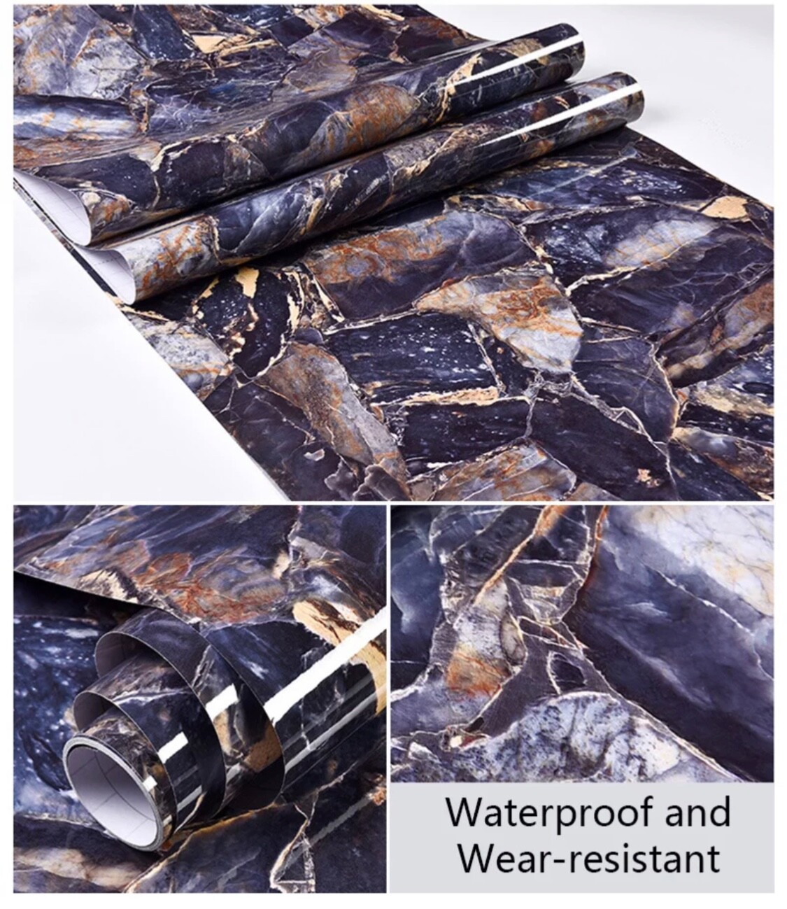 Marble Sticker Wall Decoration Kitchen Waterproof Smooth for Home Furnitu