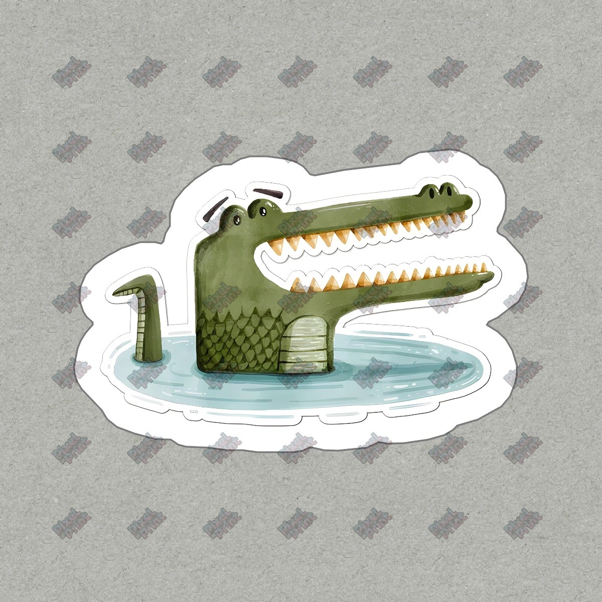 Fun Cartoon Alligator Vinyl Sticker Decal Cute Reptile Waterproof #835237