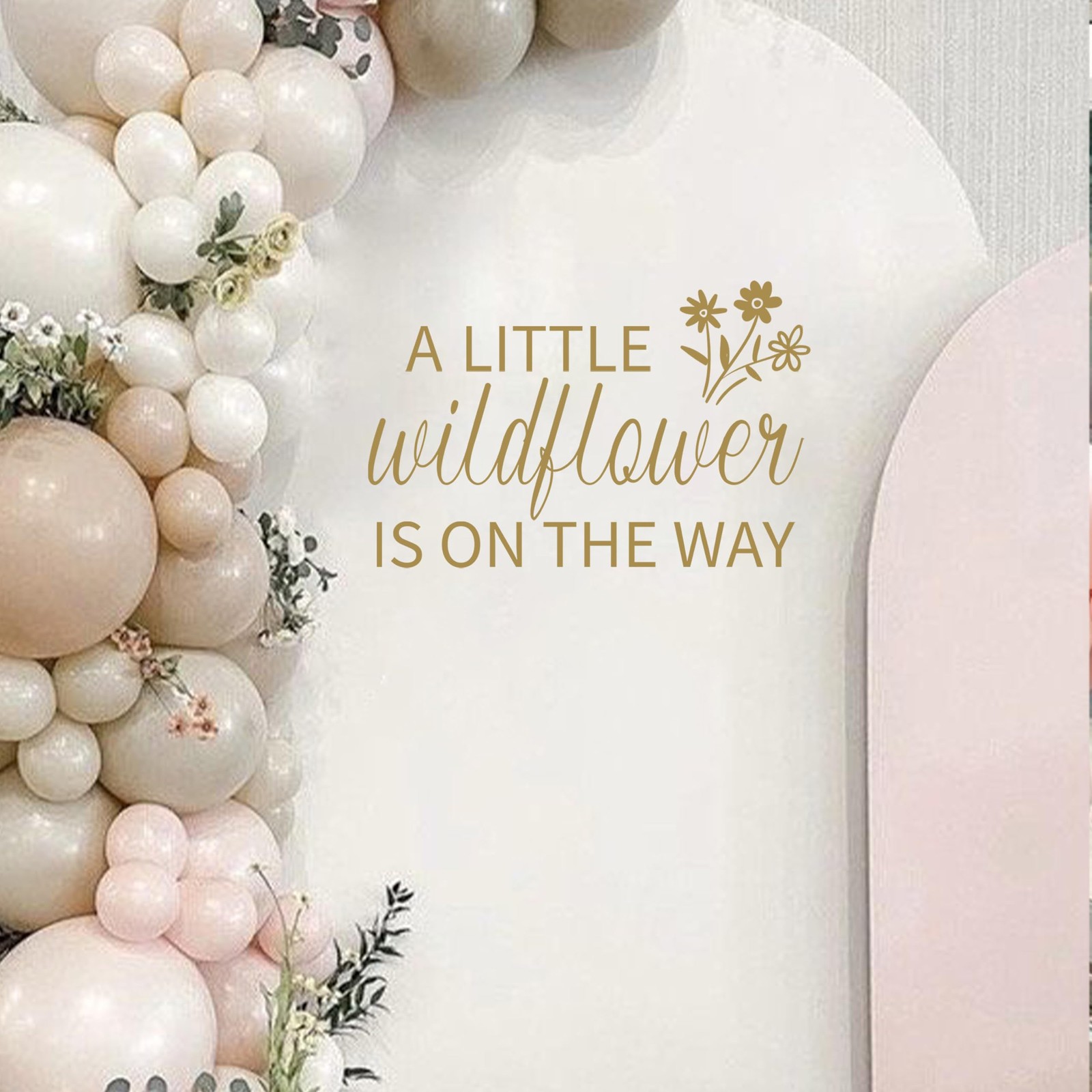 Baby Shower Decal Sign – Wildflower Theme Decoration for Girl or Boy