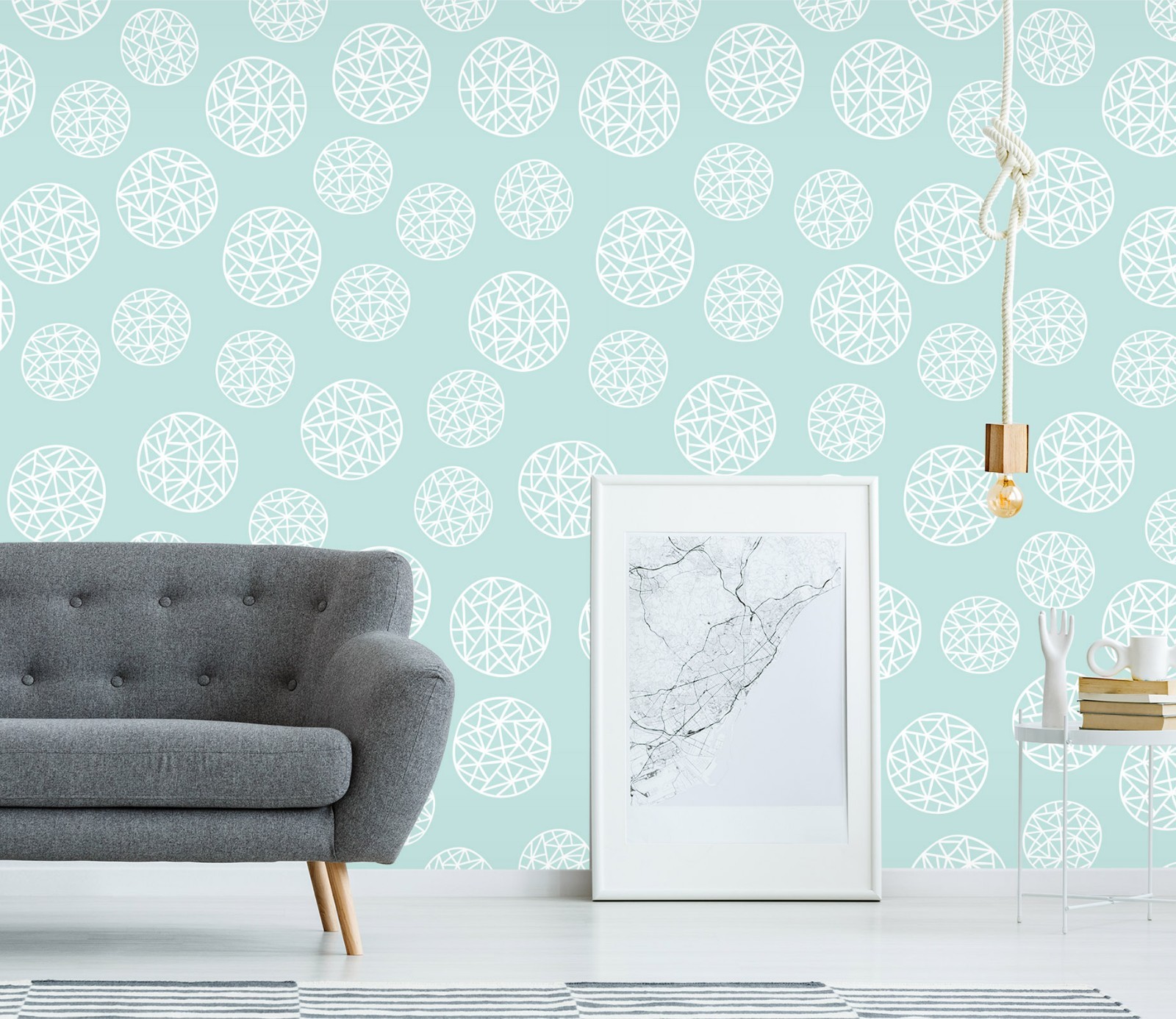 3D Blue Round Floral 611 Wallpaper Mural Wall Print Decal Indoor Murals AU Lemon