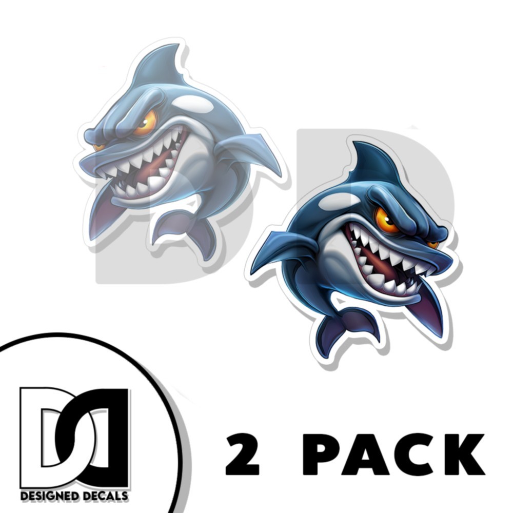 Killer Whale Sticker Hungry Orca High Class Creature Decal Made in USA 2 PACK