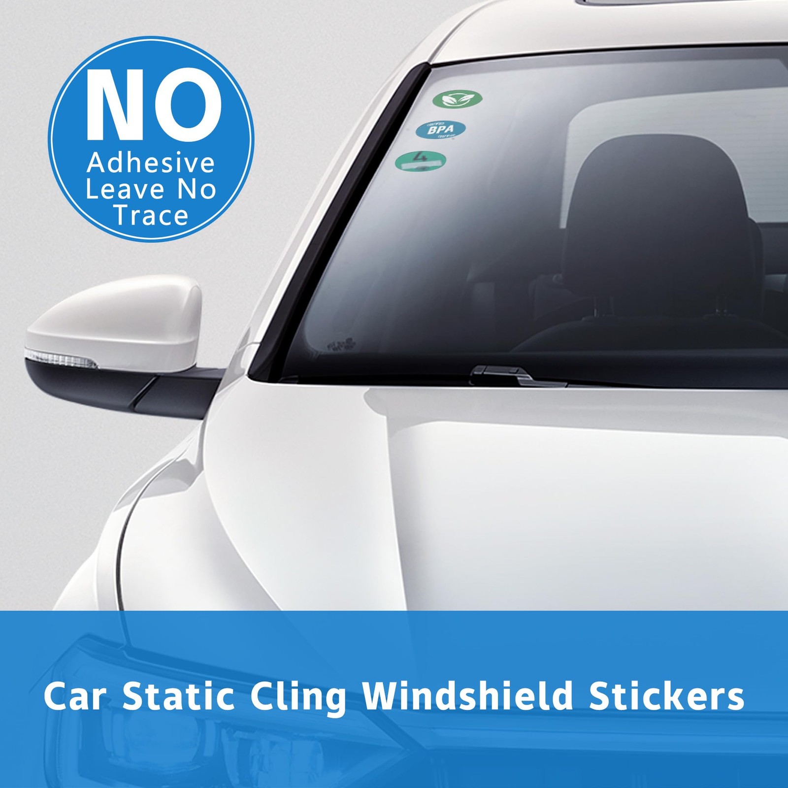 Windshield Sticker Applicator 5Pack 5″x7″ Static Cling Stickers Easy Application