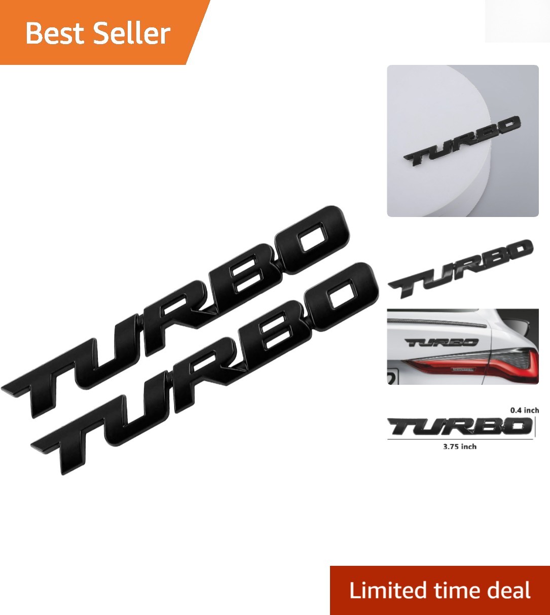 Stylish 3D Turbo Car Emblem Badges – Easy Self-Adhesive Installation