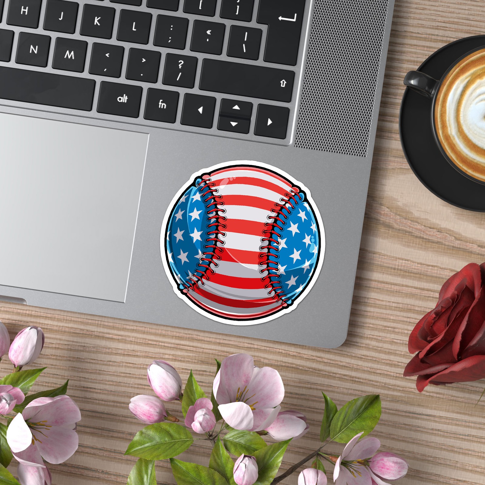 USA Flag Baseball – Vinyl Decal Sticker – Car Window Laptop – ebn9040