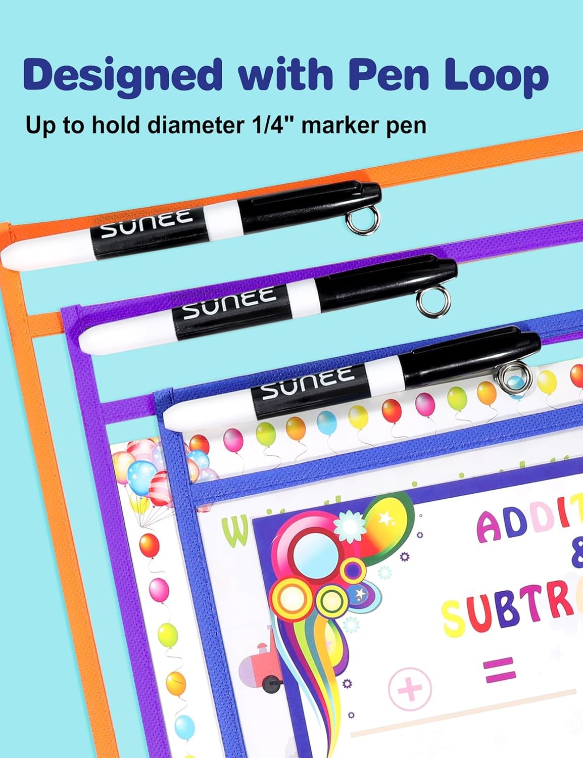 SUNEE 30 Packs Oversized Reusable Dry Erase 10″x14″ – 30 pcs, 10 Colors