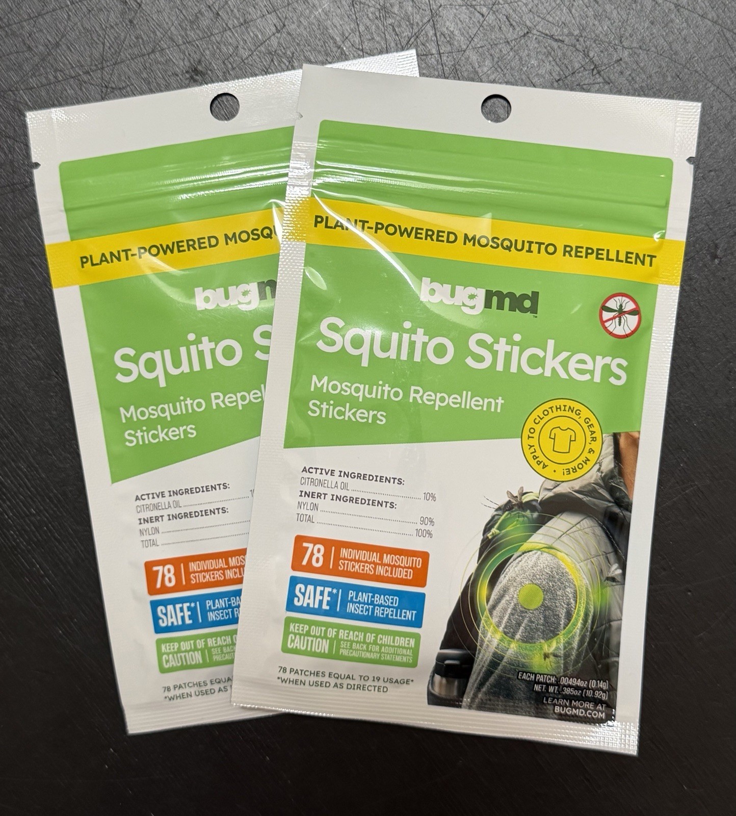 BugMD Plant-Powered Squito Stickers – 2 Packs