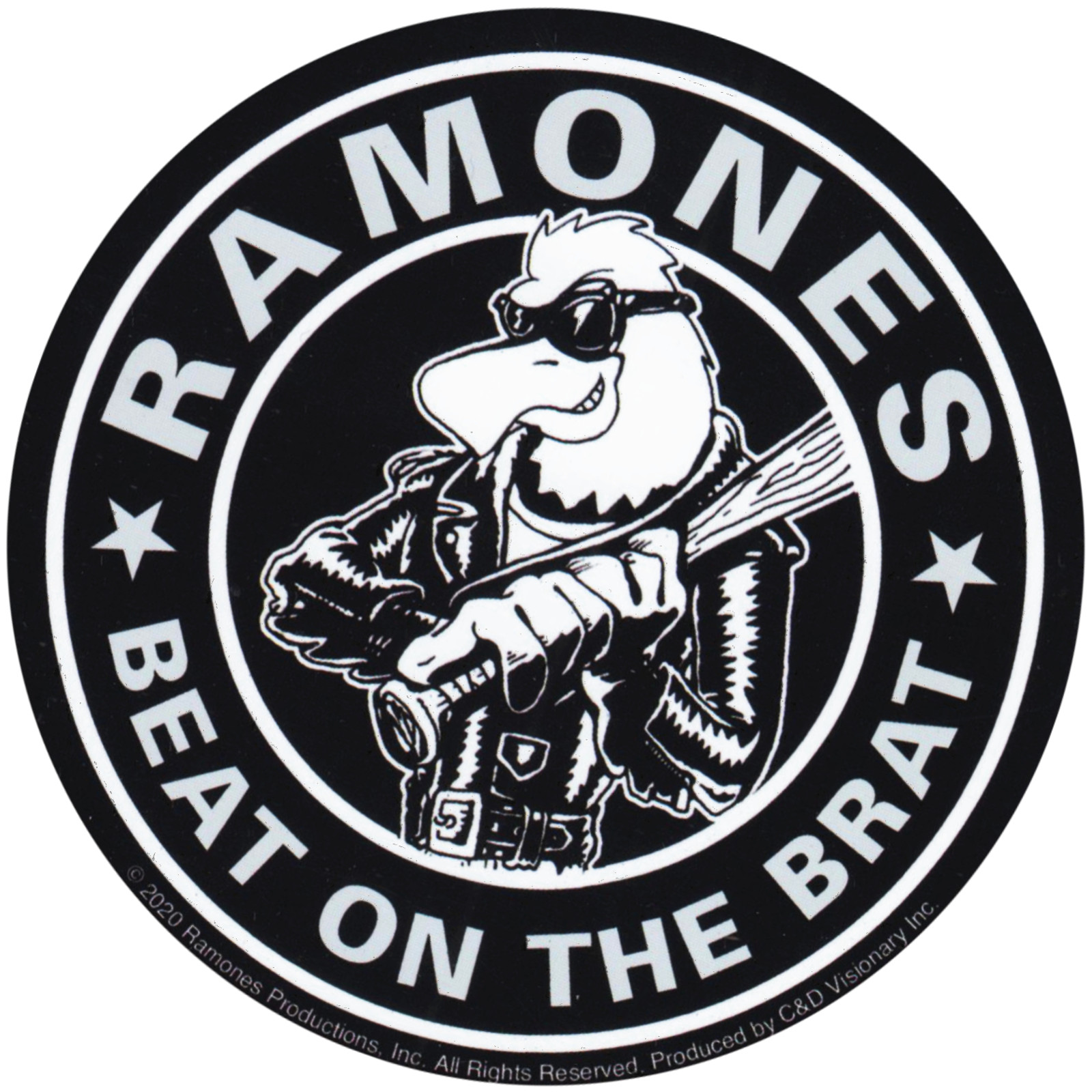 Sticker – Ramones Beat On The Brat Eagle With Bat Round 4″ x 4″ Die Cut #5951