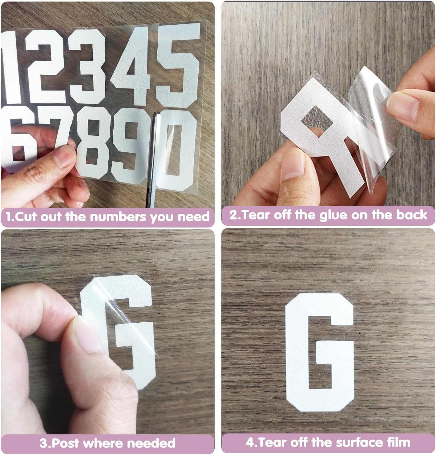 120 PCS Reflective Mailbox Number and Letters Stickers, 2 inches Self Adhesive C
