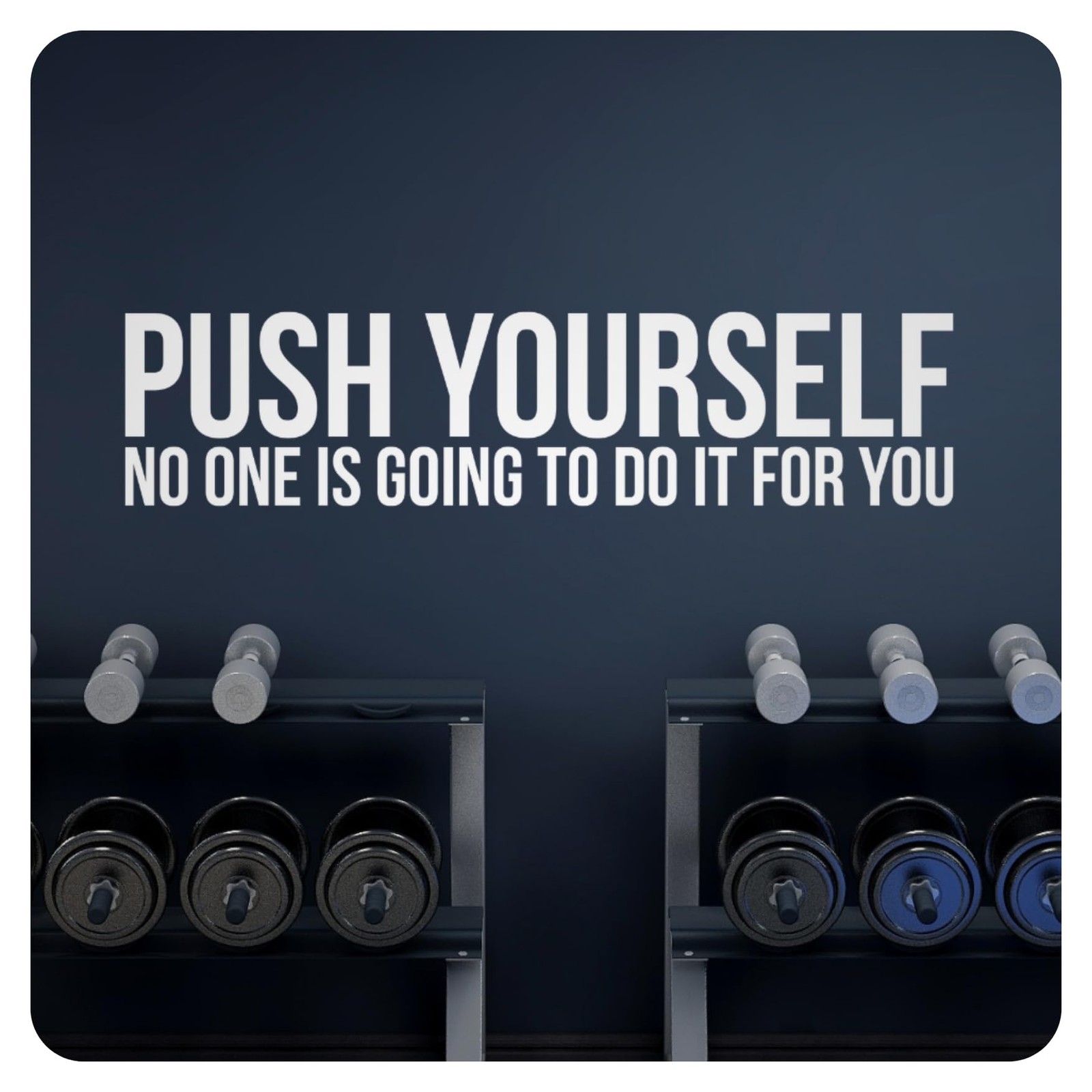 – Push Yourself – Motivational Wall Art Gym Wall Decor Decal Quote Sticker Ho…