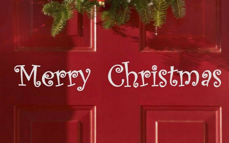 Merry Christmas Holiday Xmas Seasonal Decor Vinyl Wall Quote Sticker Decal (b)