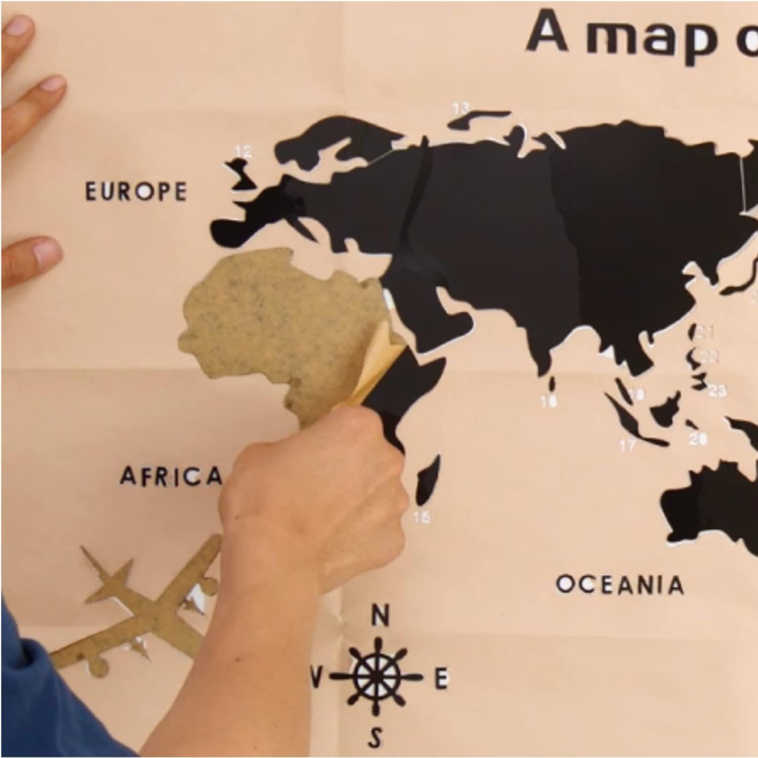 3D World Map Wall Stickers Decor Murals DIY Decal Black 71×40 inch, Acrylic O…