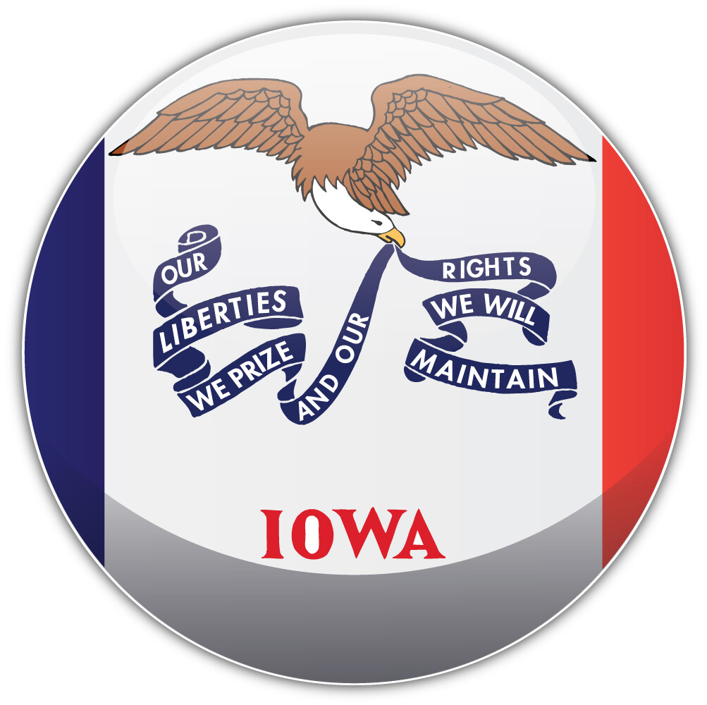 Iowa USA State Seal Car Bumper Sticker Decal “SIZES”