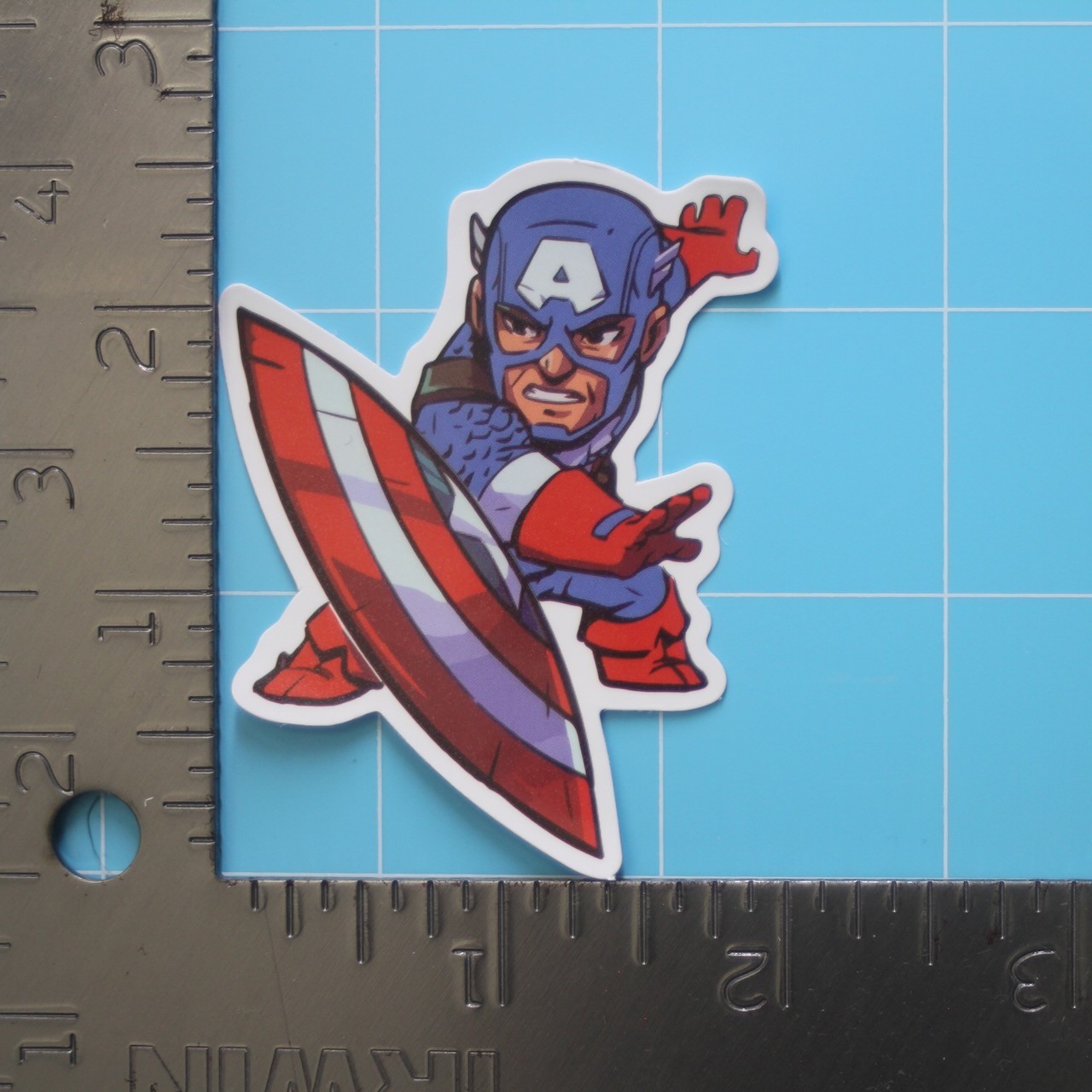 Marvel Universe Sticker (CAPTAIN AMERICA) MCU Superheroes, Gloss PVC Decal
