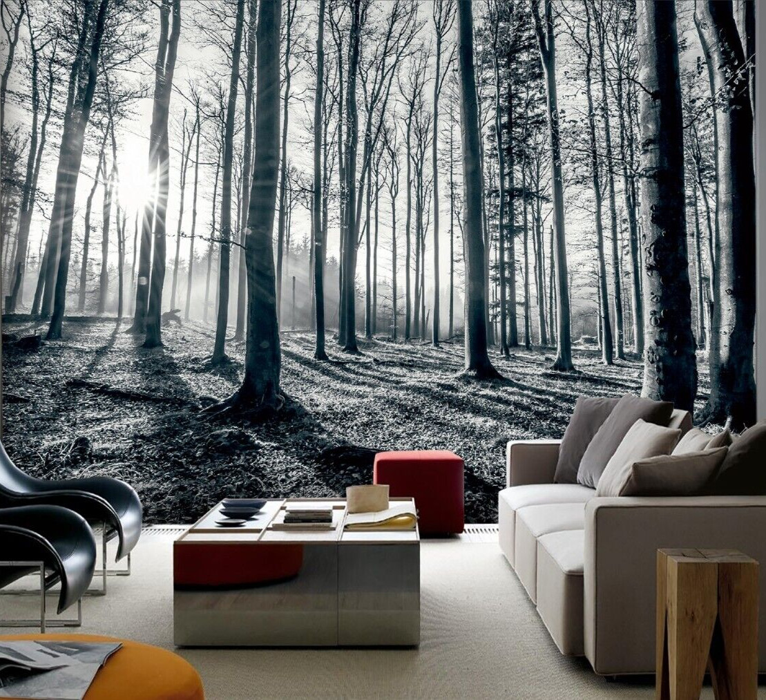 Large bedroom & living room black forest paper wallpaper 232x315cm wall mural