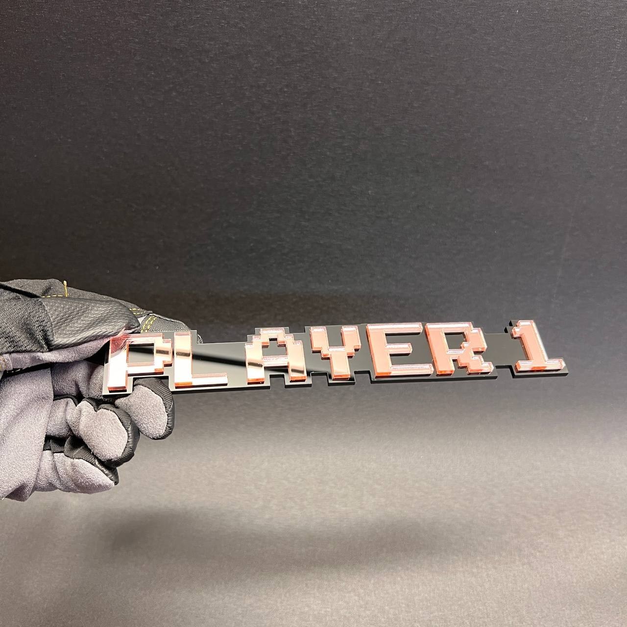 1PC Player 1 Custom 3D Text Car Badge Fender Emblem Tailgate Toolbox Decal
