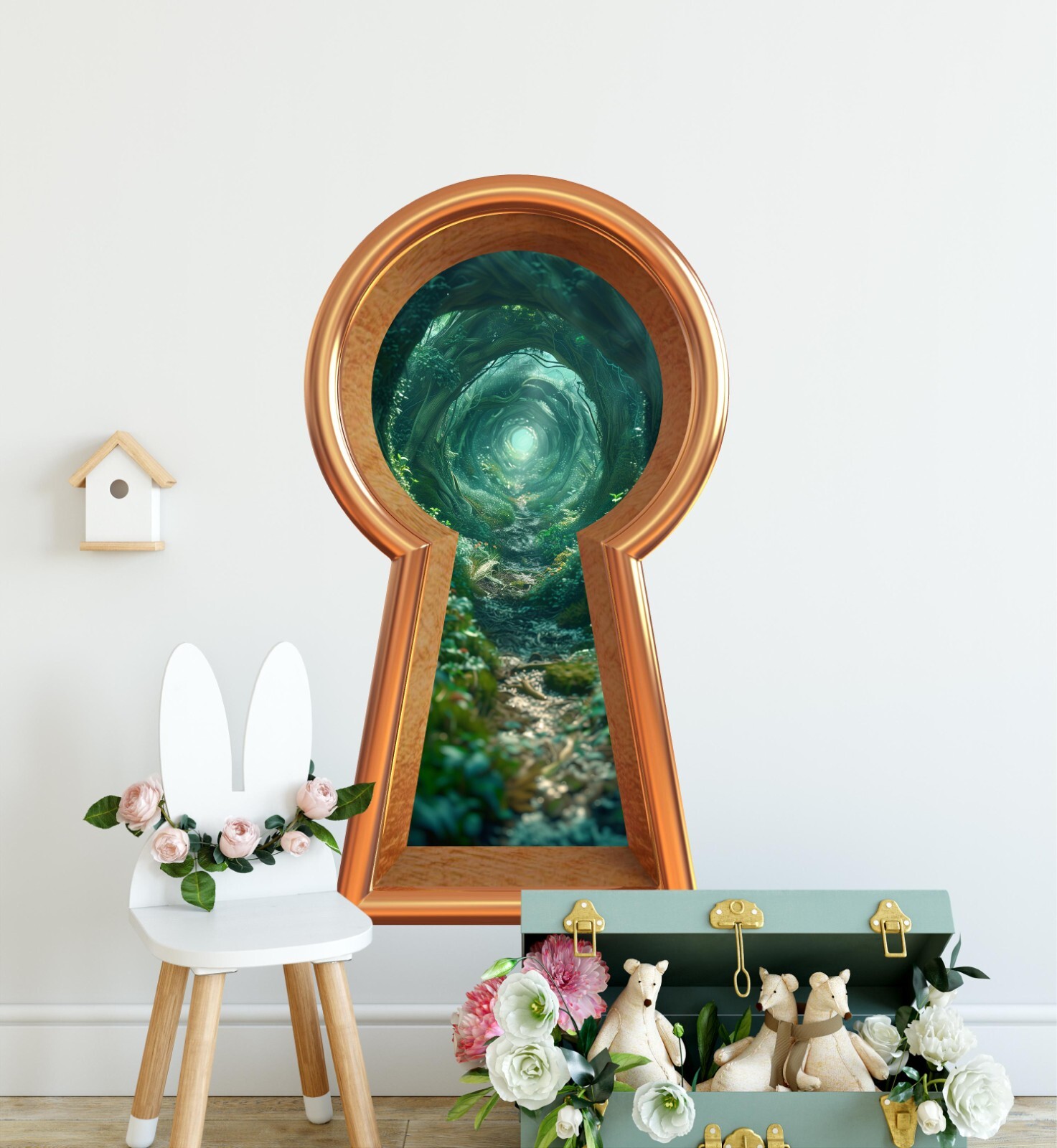 3D Keyhole Removable Wall Decal – Path Through The Rabbit Hole