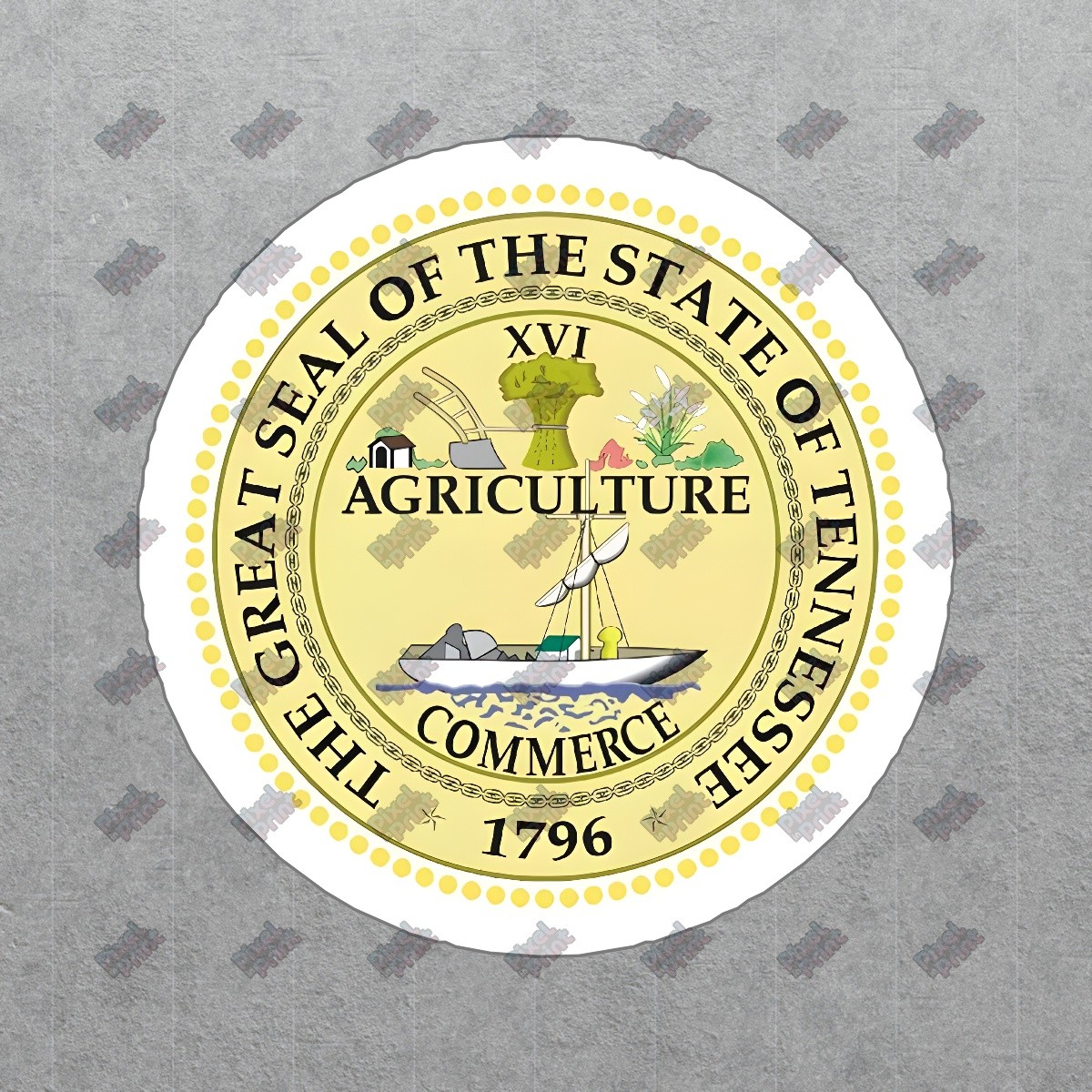 Tennessee State Seal Vinyl Sticker Durable Decal for Home, Laptop, #800092
