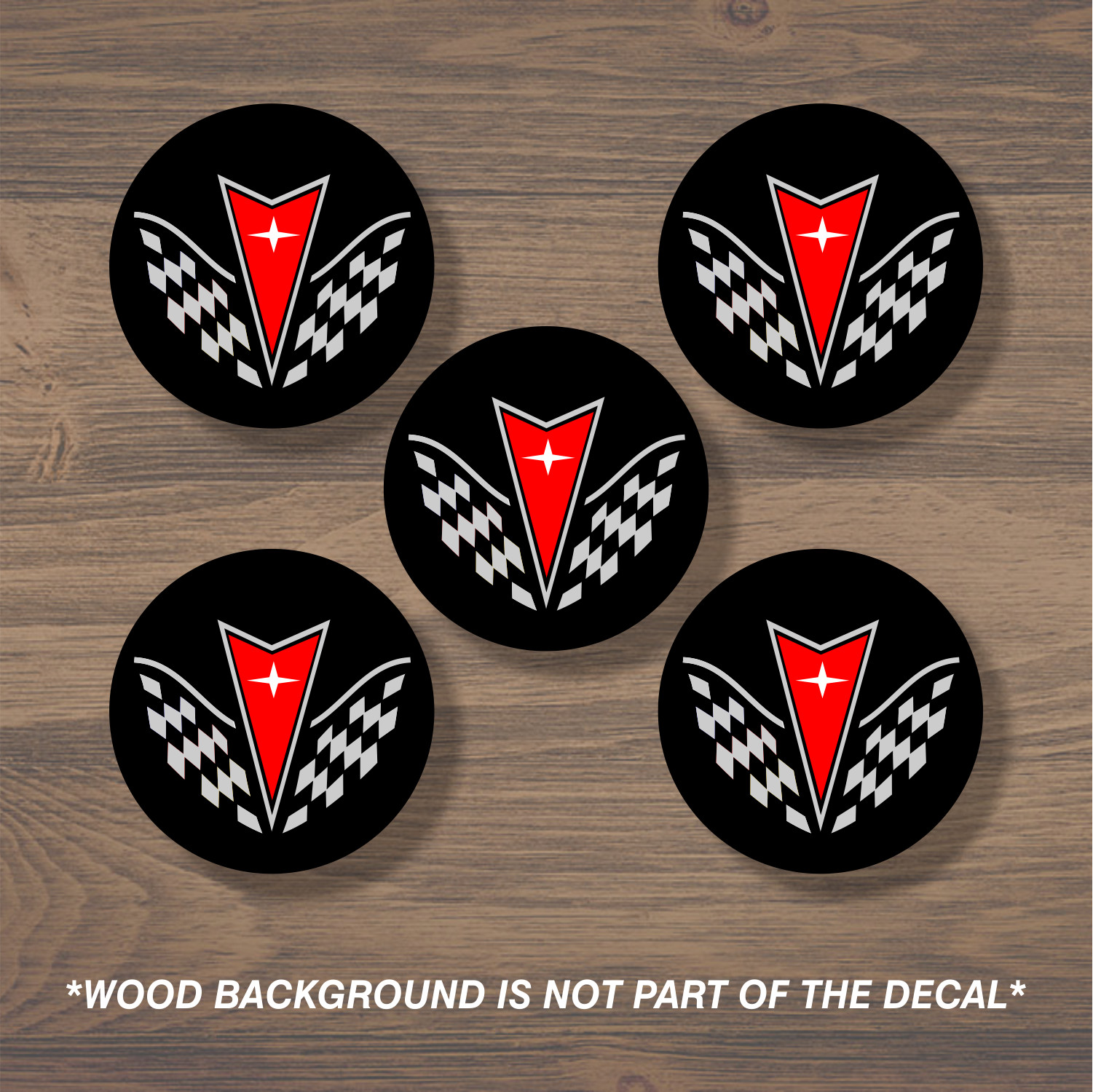 Vinyl Decal Sticker Overlays Fit Pontiac Wheel Center Cap x5