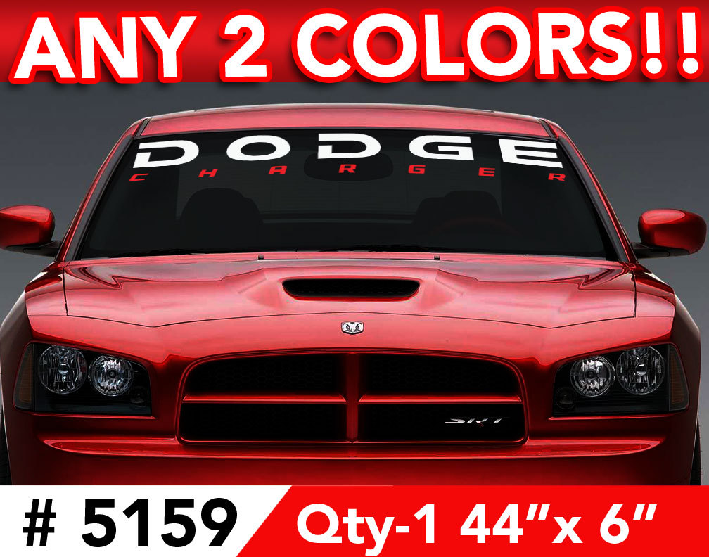 CHARGER UNDER 2 COLOR WINDSHIELD DECAL STICKER 44″w x 6″h in ANY Colors