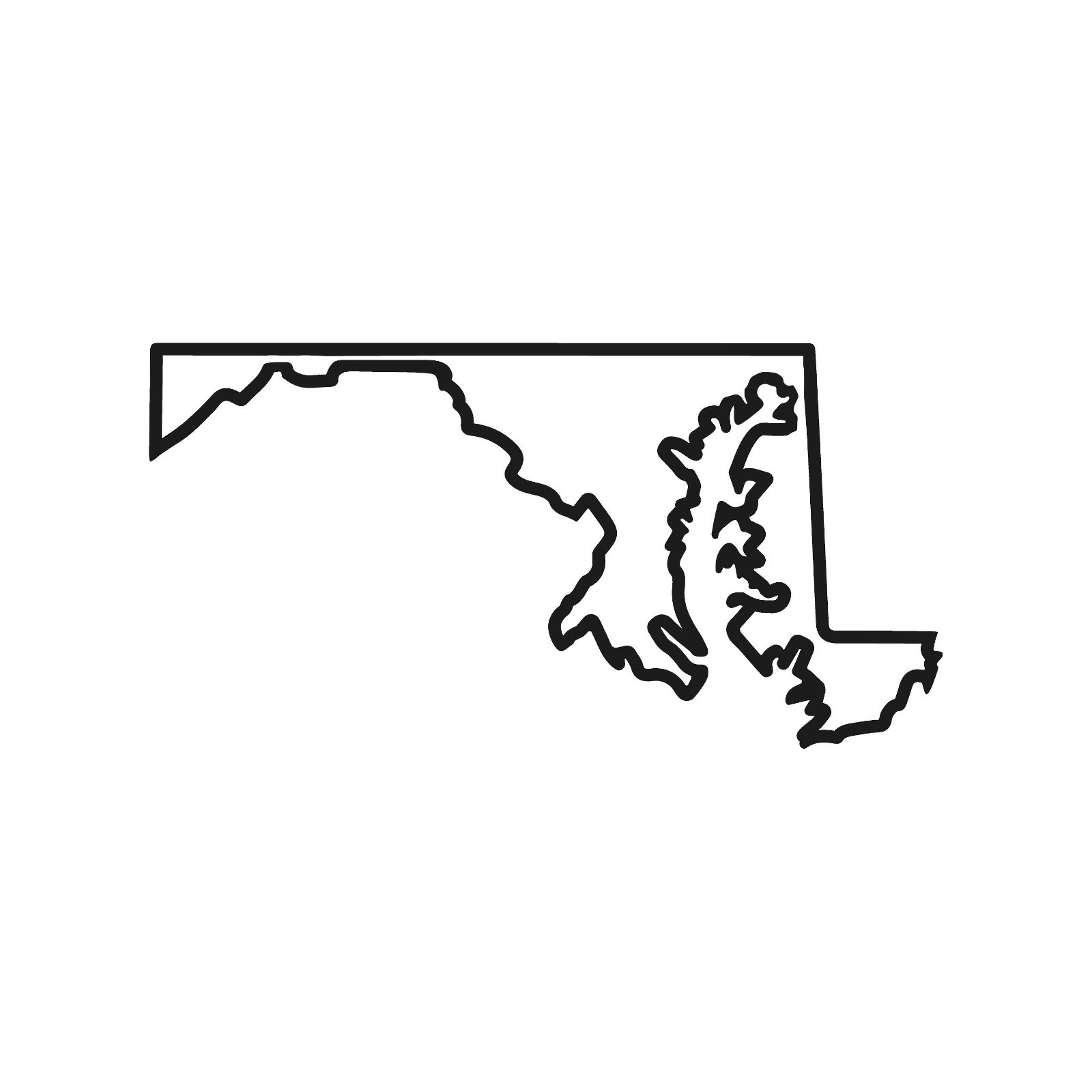 Maryland Outline Vinyl Decal Hallow State Line shape sticker