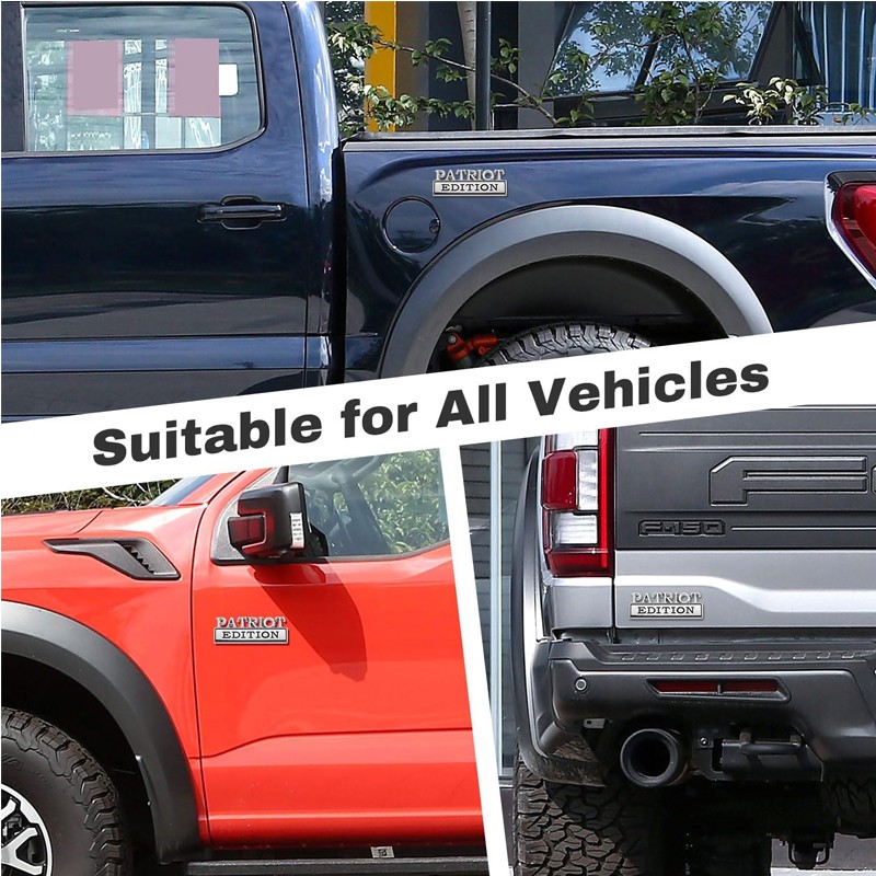 2pcs Patriot Edition Emblems 3D Badge Decal Car Truck SUV Sticker Veteran Gift