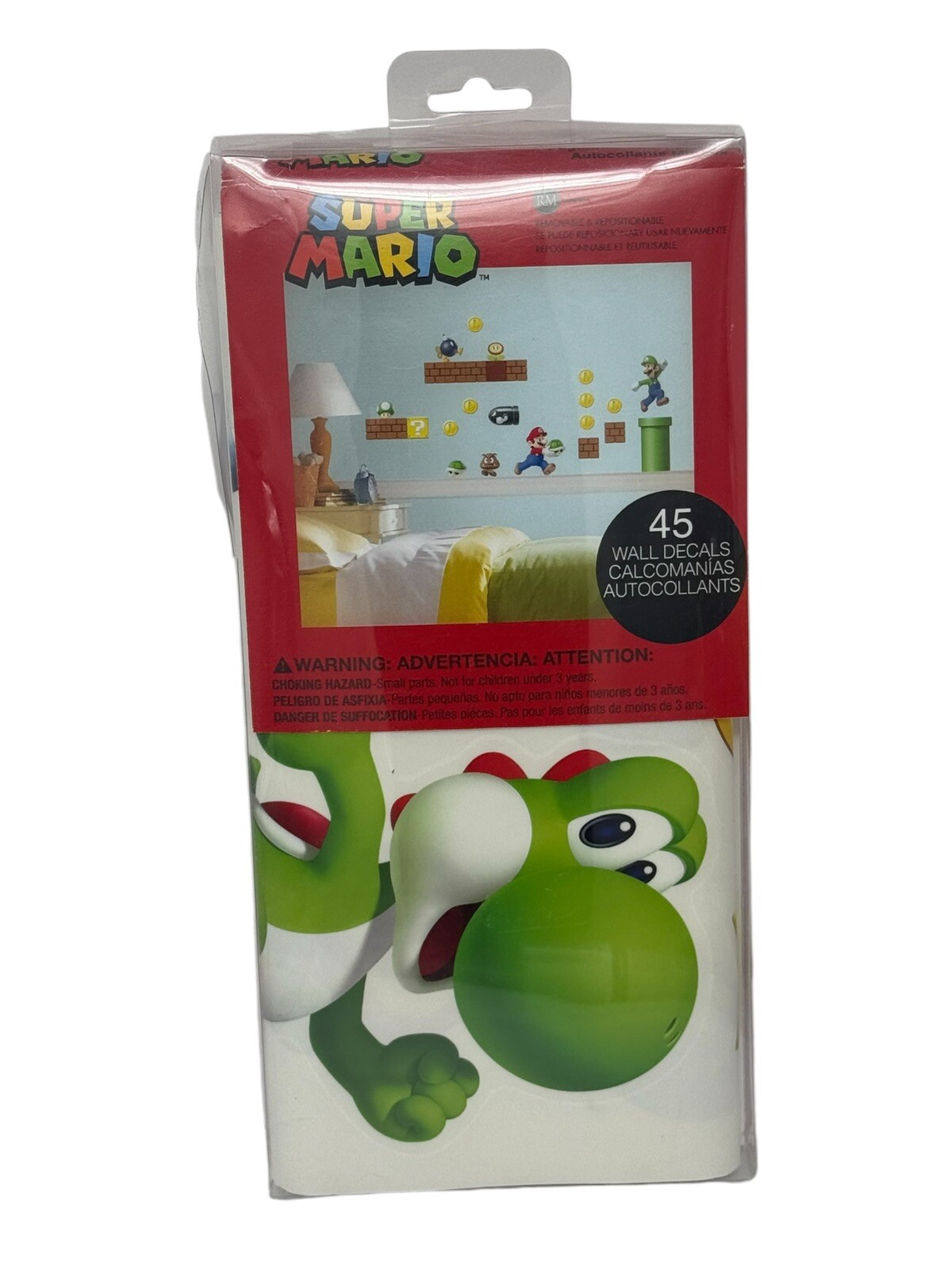 Nintendo SUPER MARIO WALL DECALS 45 Removable & Repositional Stickers RoomMates