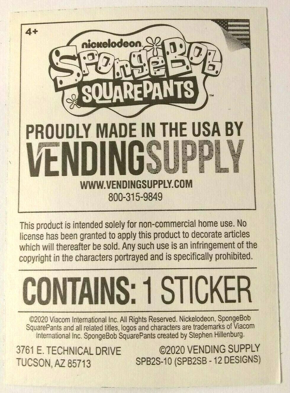 Spongebob Squarepants Sticker Vending Decal