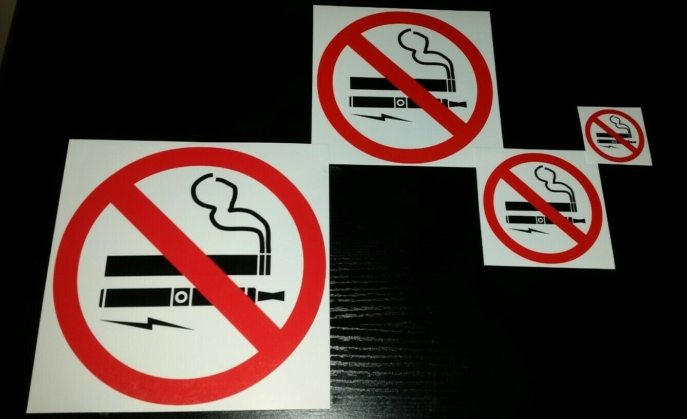 NO SMOKING VAPING STICKER SIGN **Choose your size** Adhesive Vinyl MADE IN USA